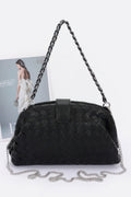 Faux Leather Braided Frame Shoulder Bag - JUST - JEN BOUTIQUE