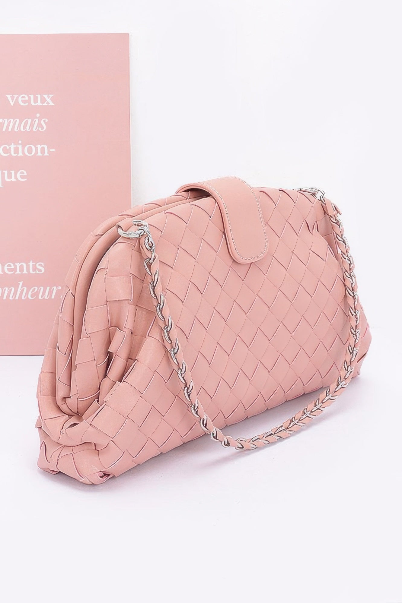 Faux Leather Braided Frame Shoulder Bag - JUST - JEN BOUTIQUE