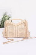 Faux Straw Wood Frame Clutch - JUST - JEN BOUTIQUE