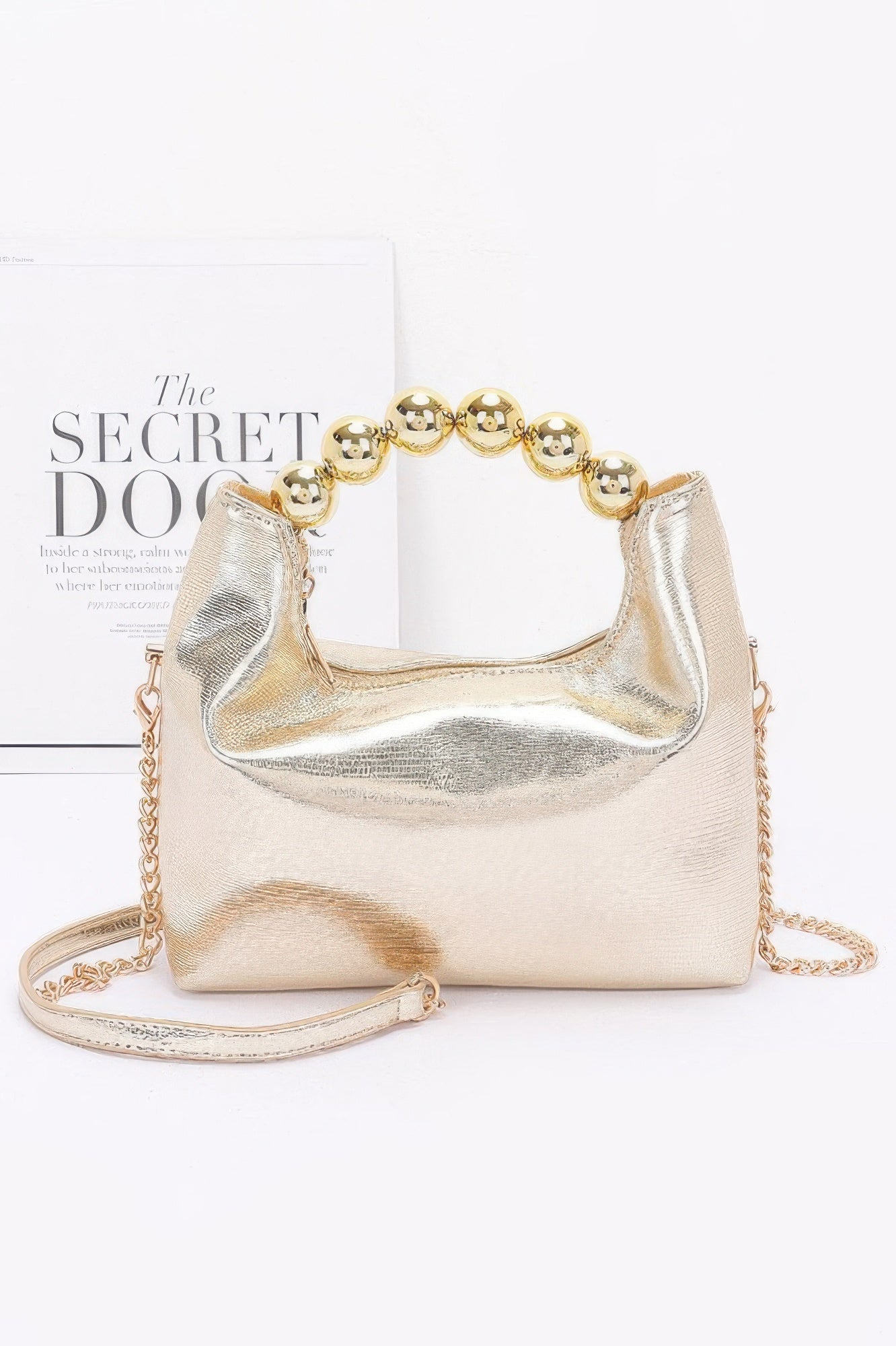 Metallic Ccb Ball Handle Bag - JUST - JEN BOUTIQUE