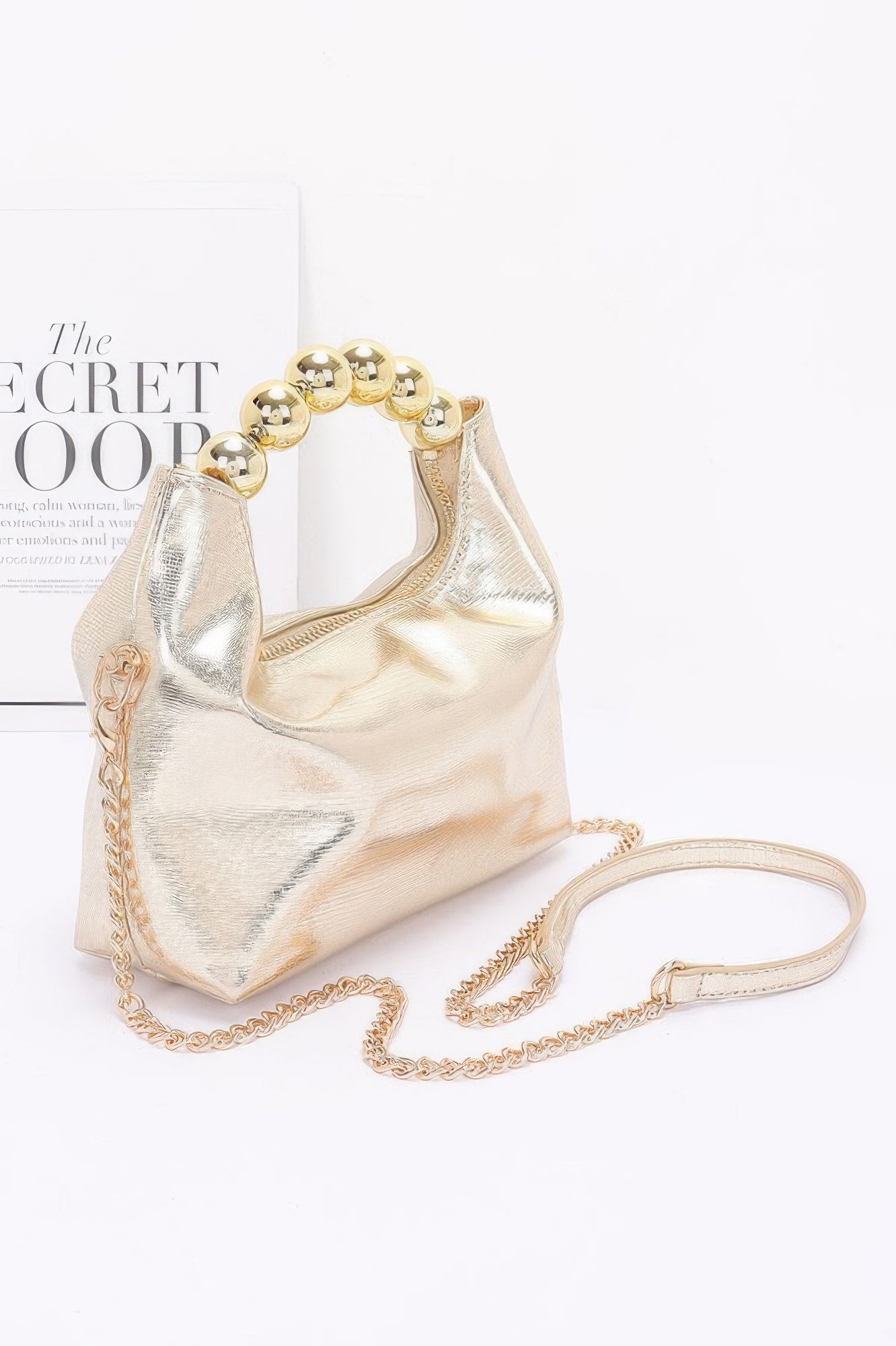 Metallic Ccb Ball Handle Bag - JUST - JEN BOUTIQUE