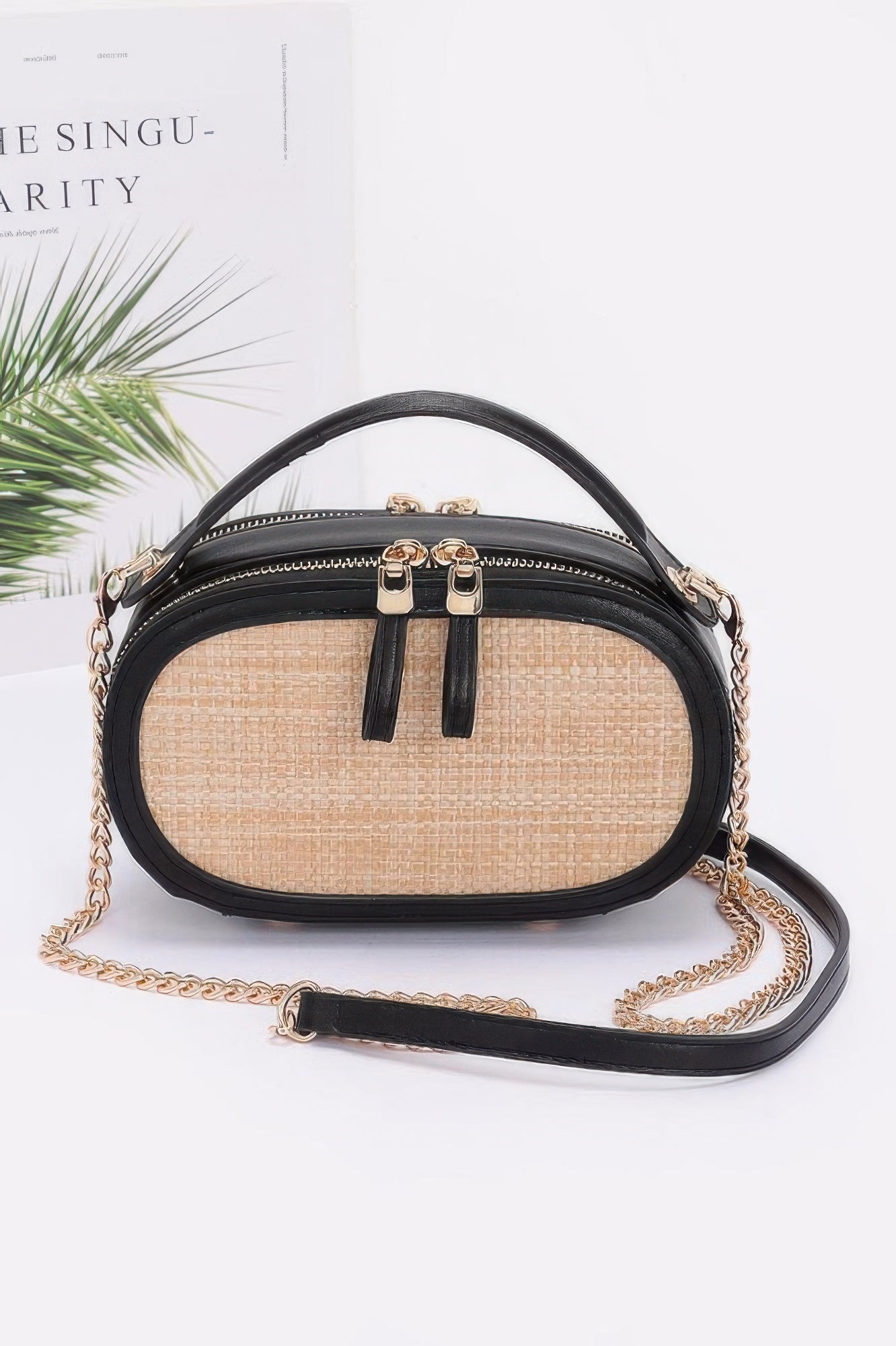 Faux Straw Bowling Bag - JUST - JEN BOUTIQUE
