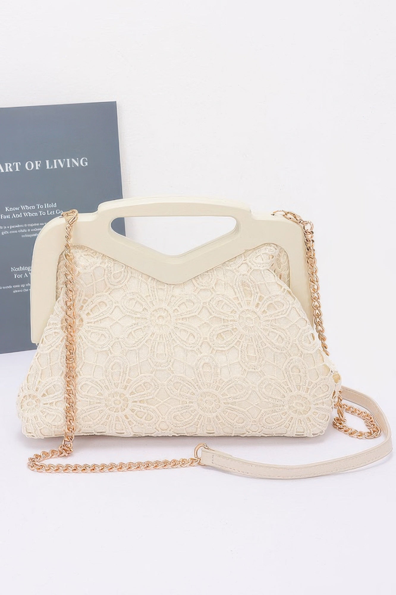 Crochet Wood Frame Clutch - JUST - JEN BOUTIQUE