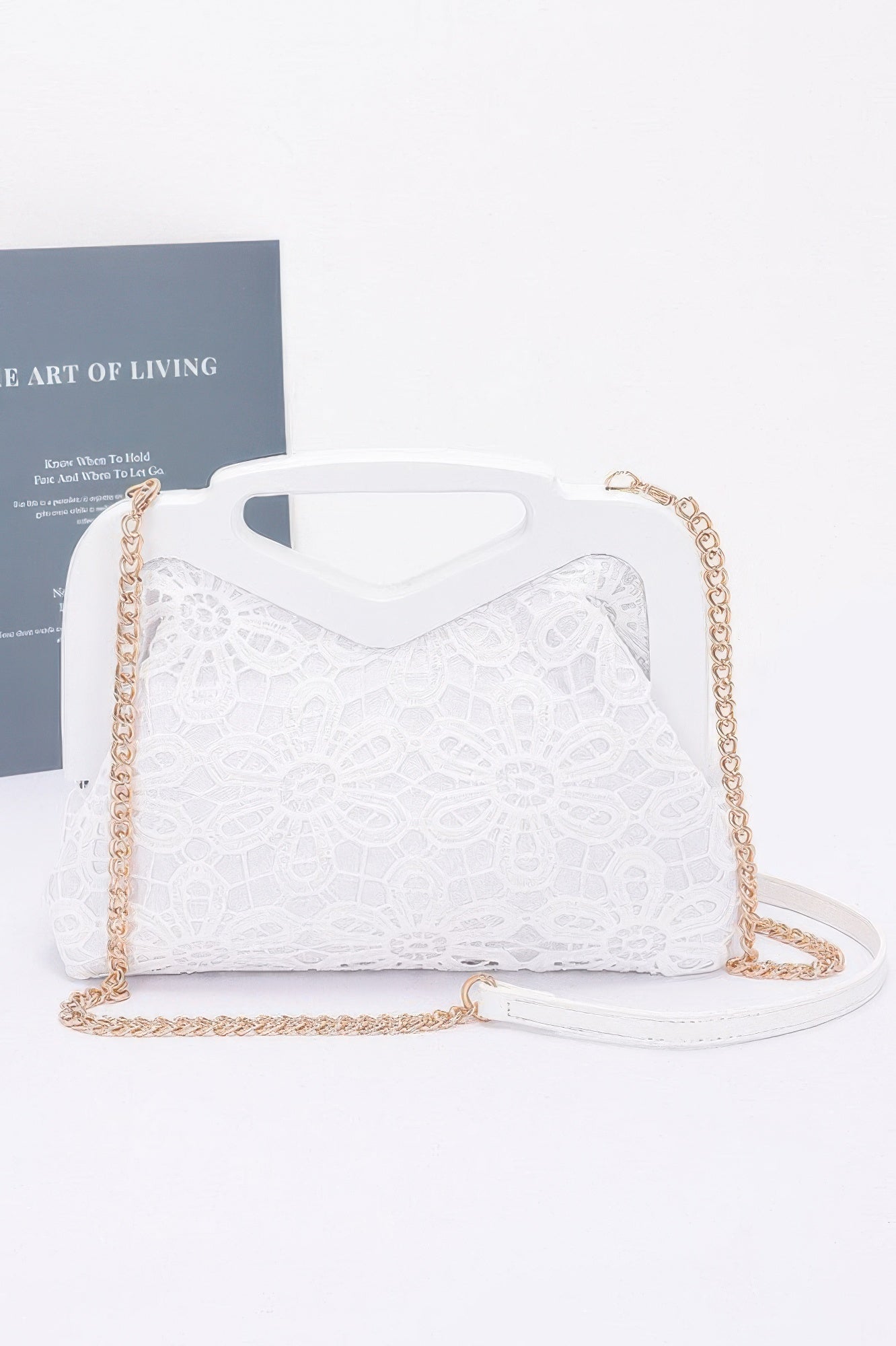 Crochet Wood Frame Clutch - JUST - JEN BOUTIQUE