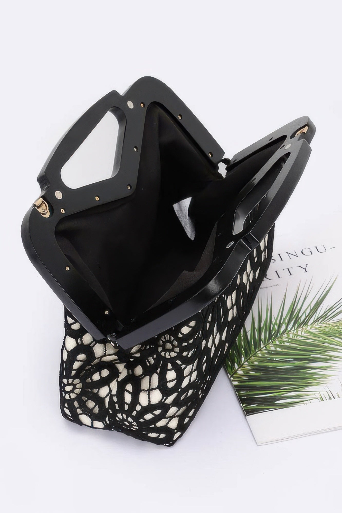 Crochet Wood Frame Clutch - JUST - JEN BOUTIQUE