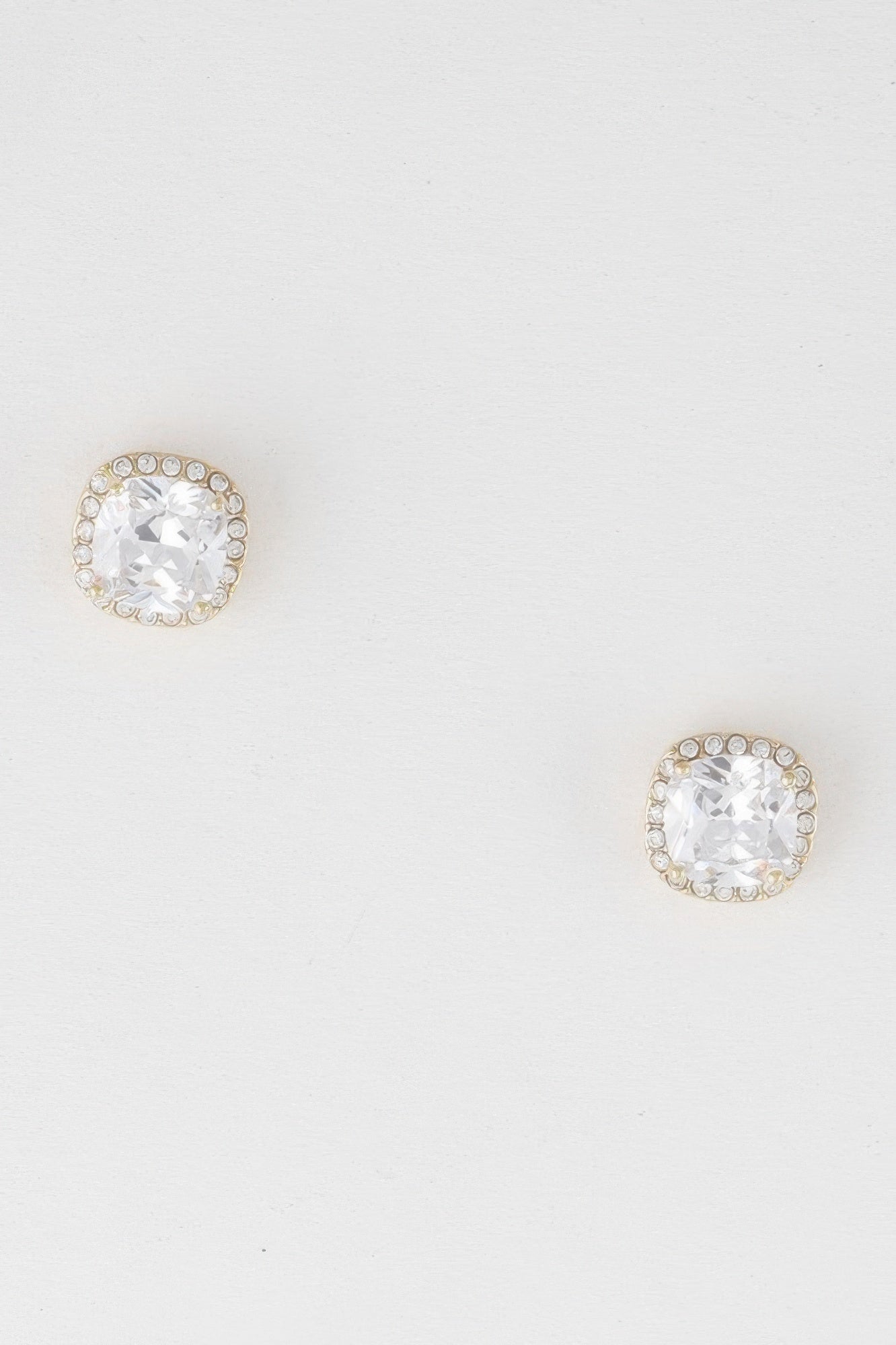 Rounded Square Rhinestone Earrings - JUST - JEN BOUTIQUE