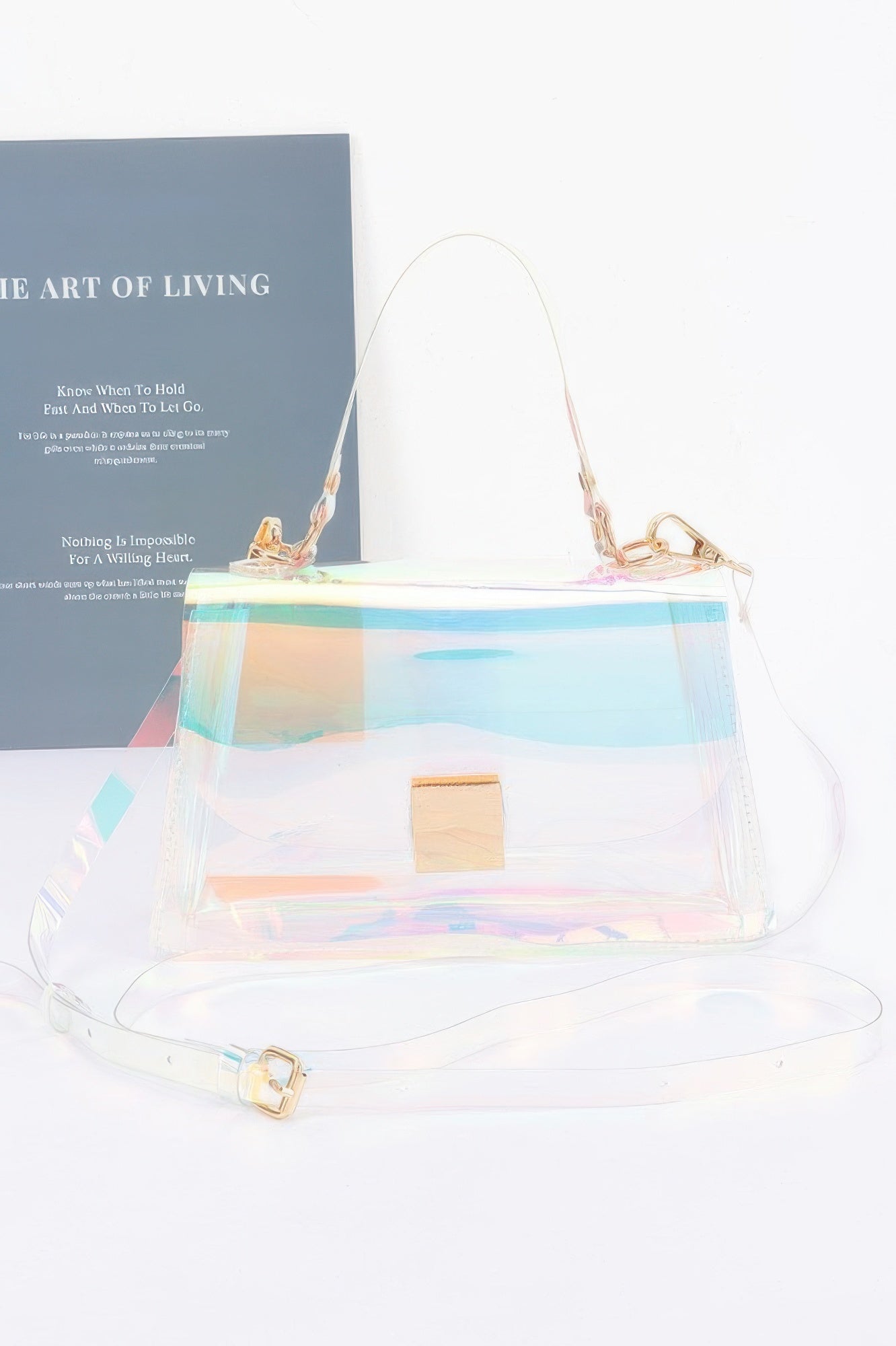 Transparent Top Handle Flap Clutch - JUST - JEN BOUTIQUE