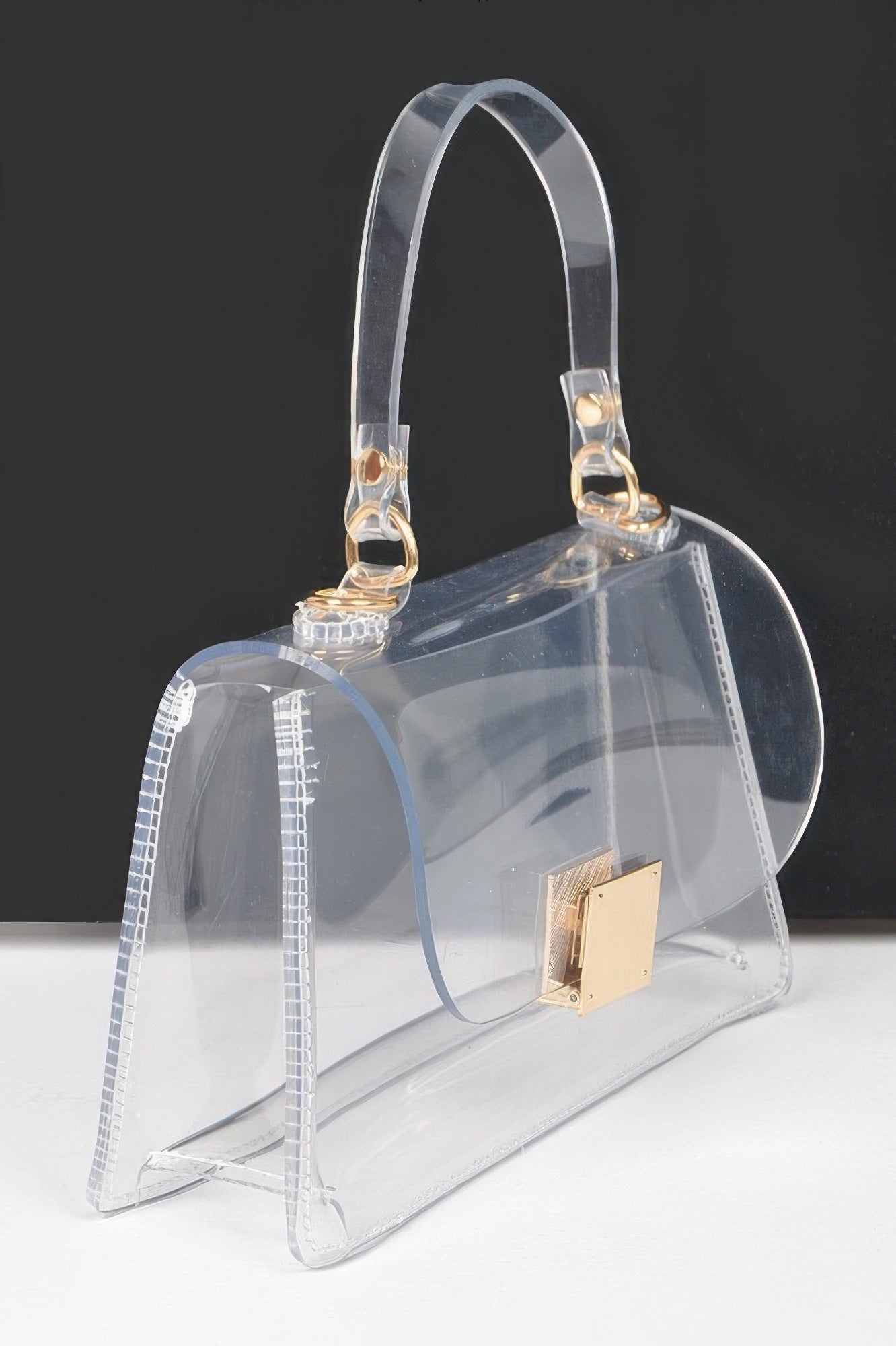Transparent Top Handle Flap Clutch - JUST - JEN BOUTIQUE