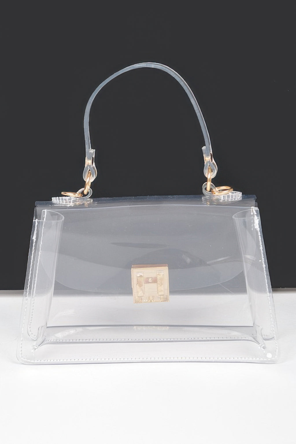 Transparent Top Handle Flap Clutch - JUST - JEN BOUTIQUE
