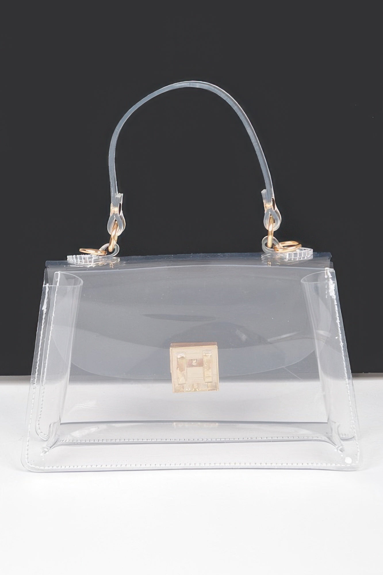 Transparent Top Handle Flap Clutch - JUST - JEN BOUTIQUE