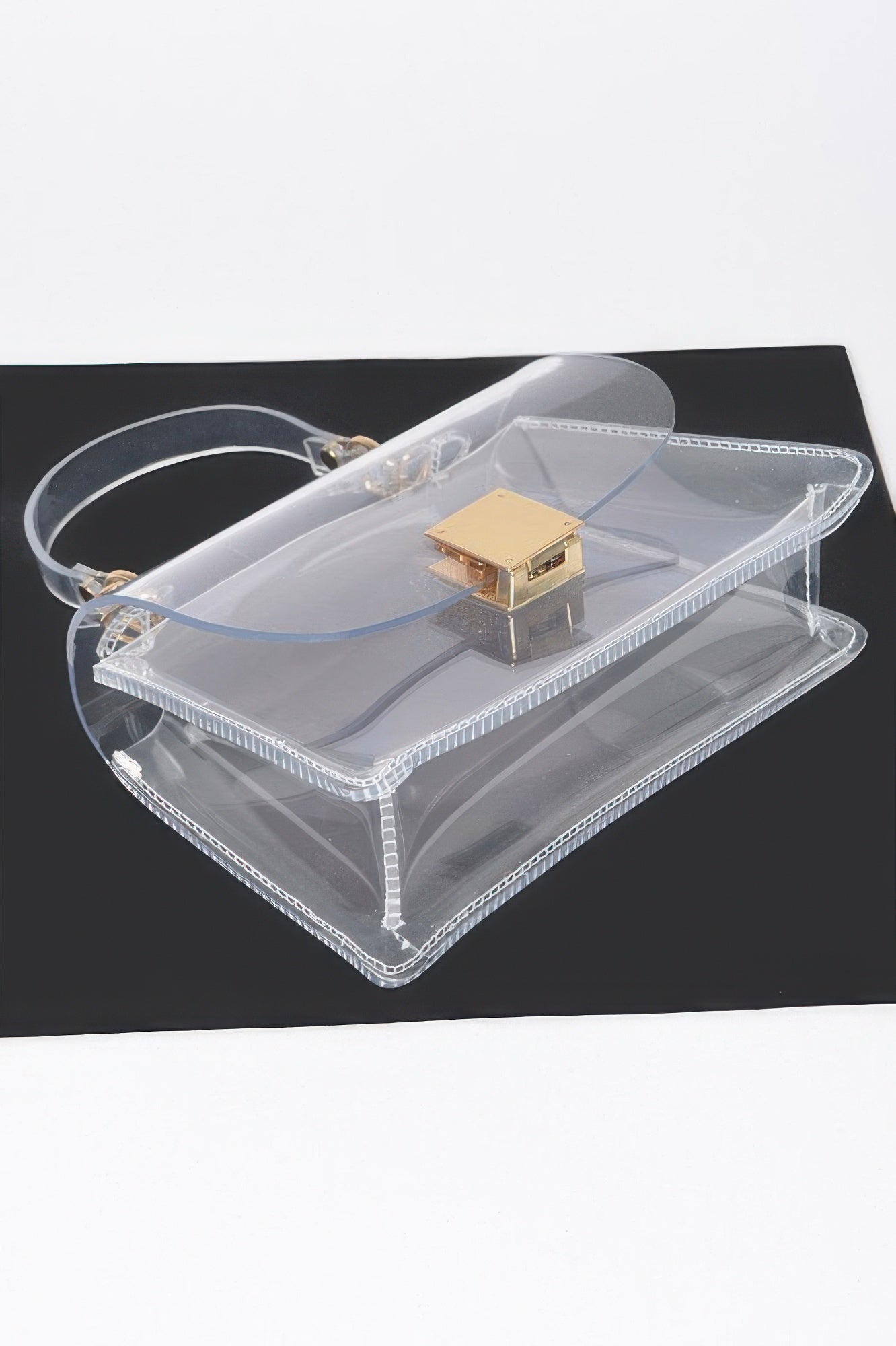 Transparent Top Handle Flap Clutch - JUST - JEN BOUTIQUE