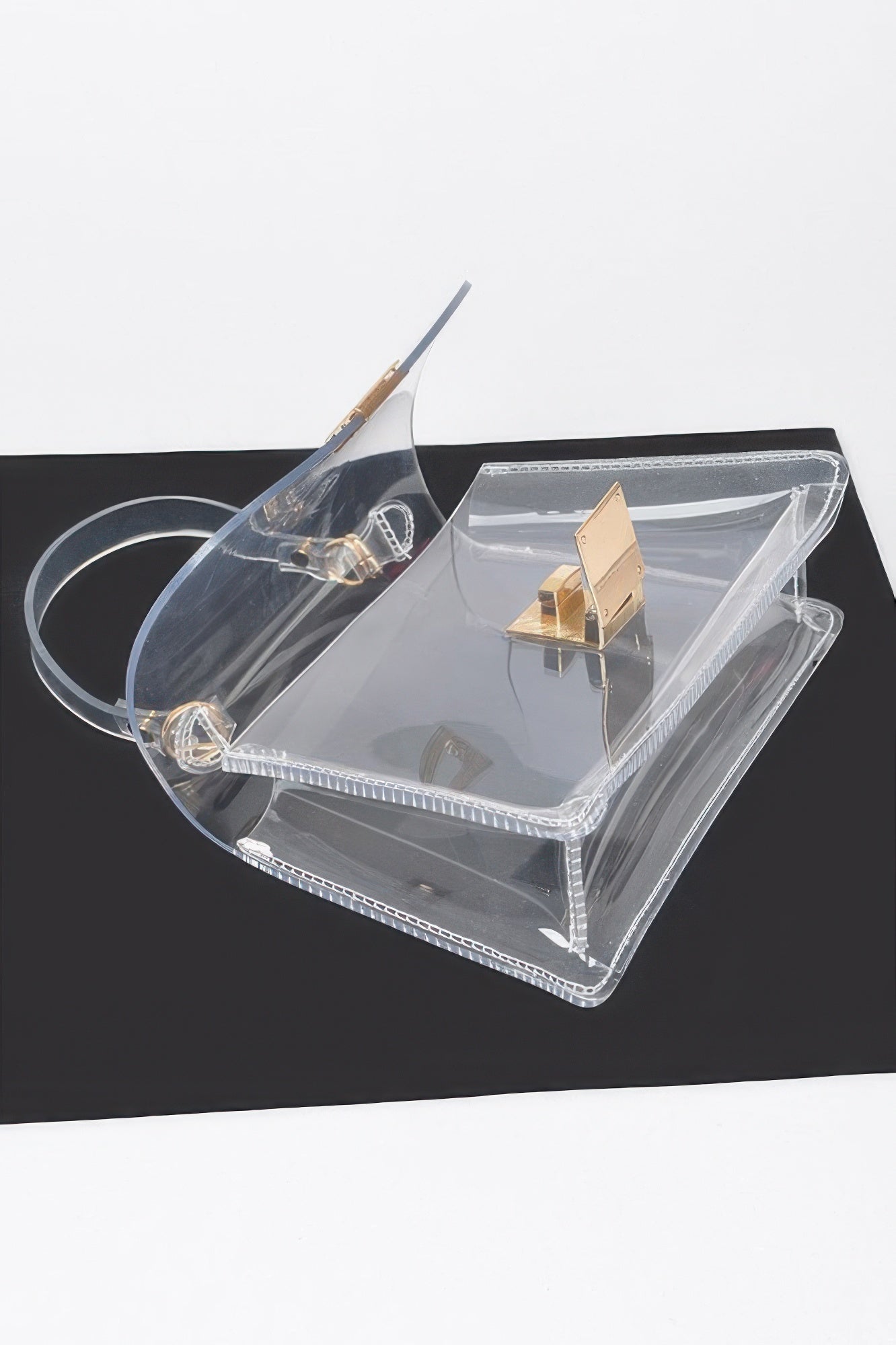 Transparent Top Handle Flap Clutch - JUST - JEN BOUTIQUE