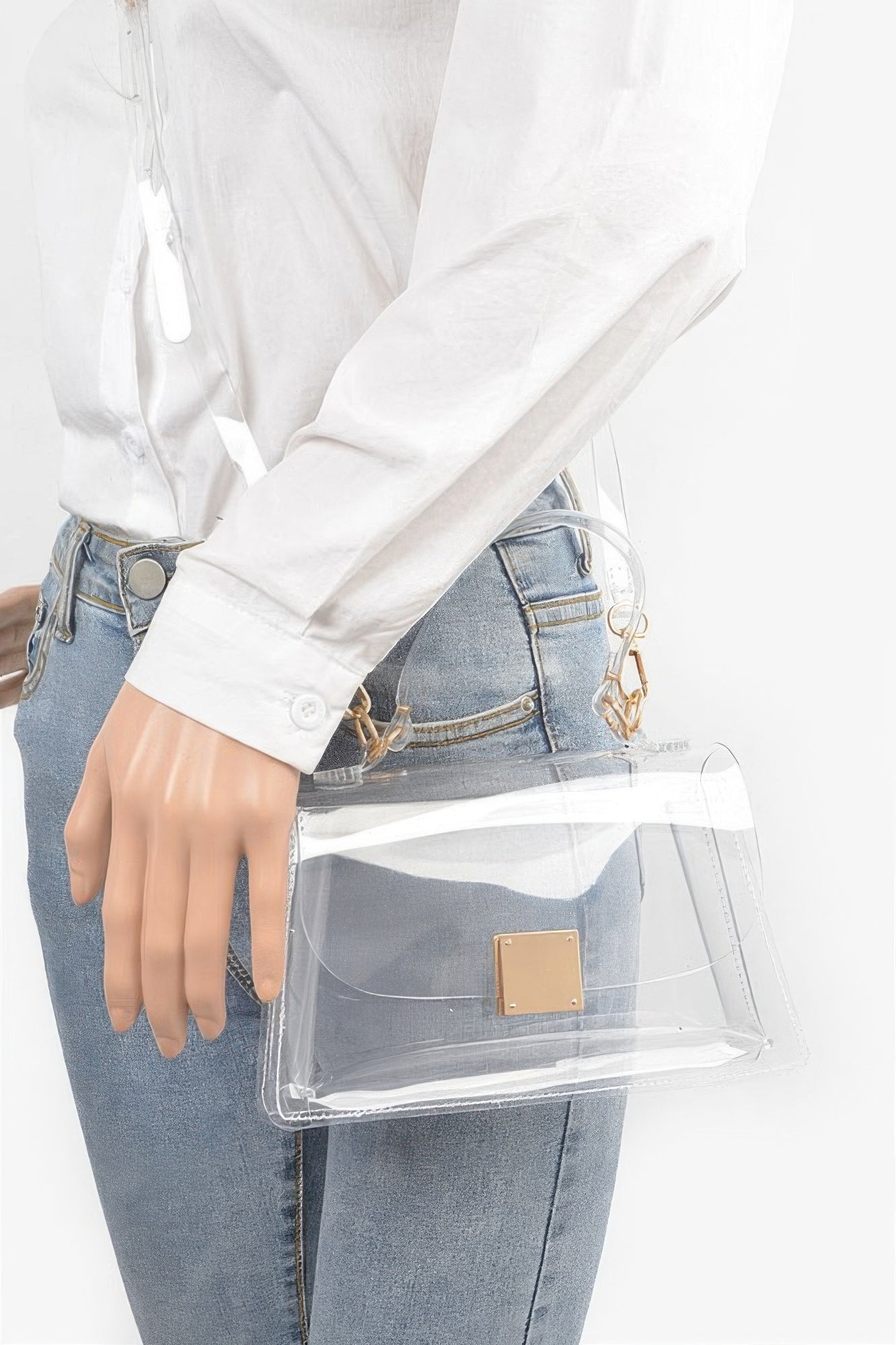Transparent Top Handle Flap Clutch - JUST - JEN BOUTIQUE