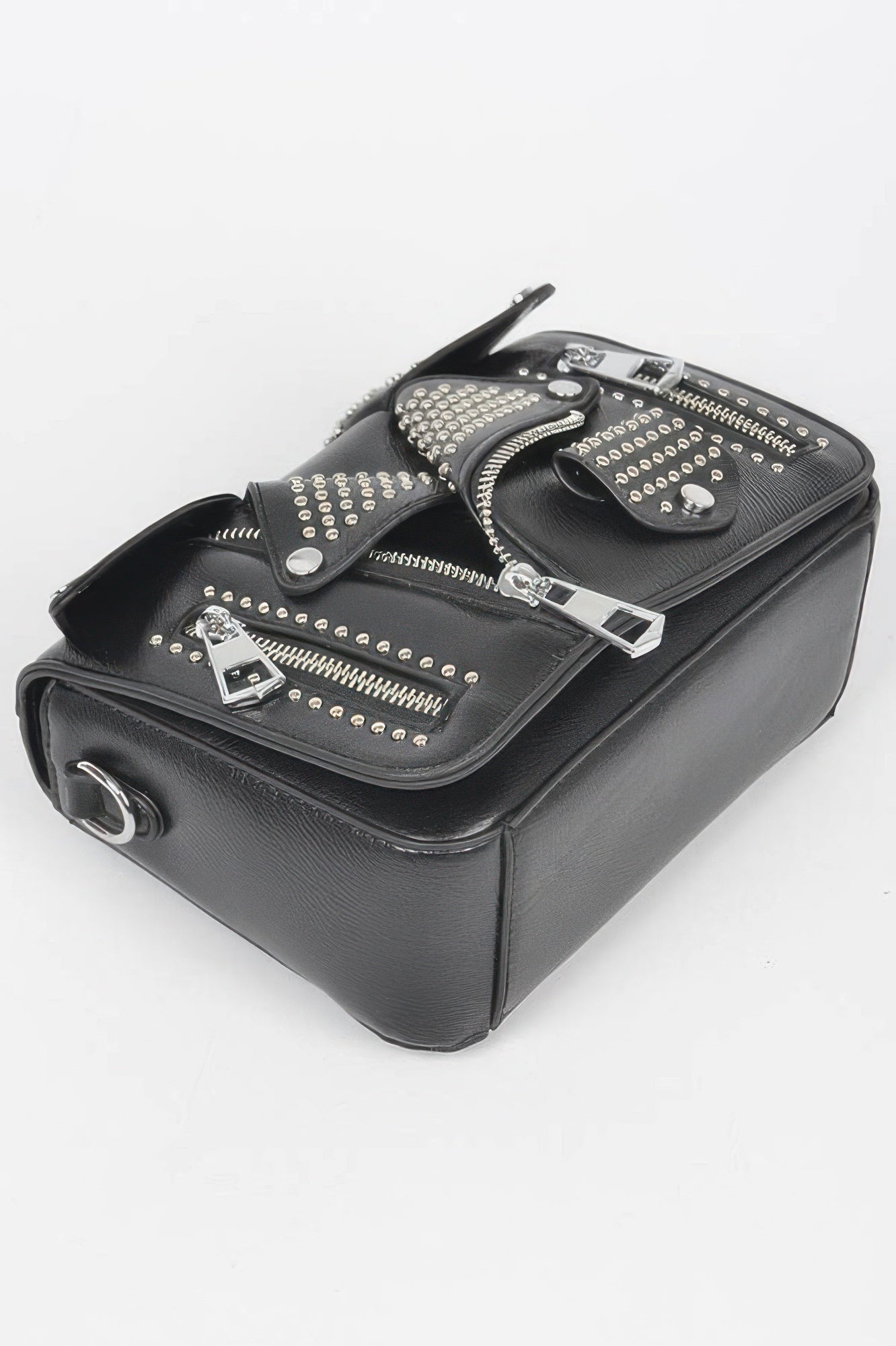 Faux Leather Metal Studded Jacket Clutch - JUST - JEN BOUTIQUE