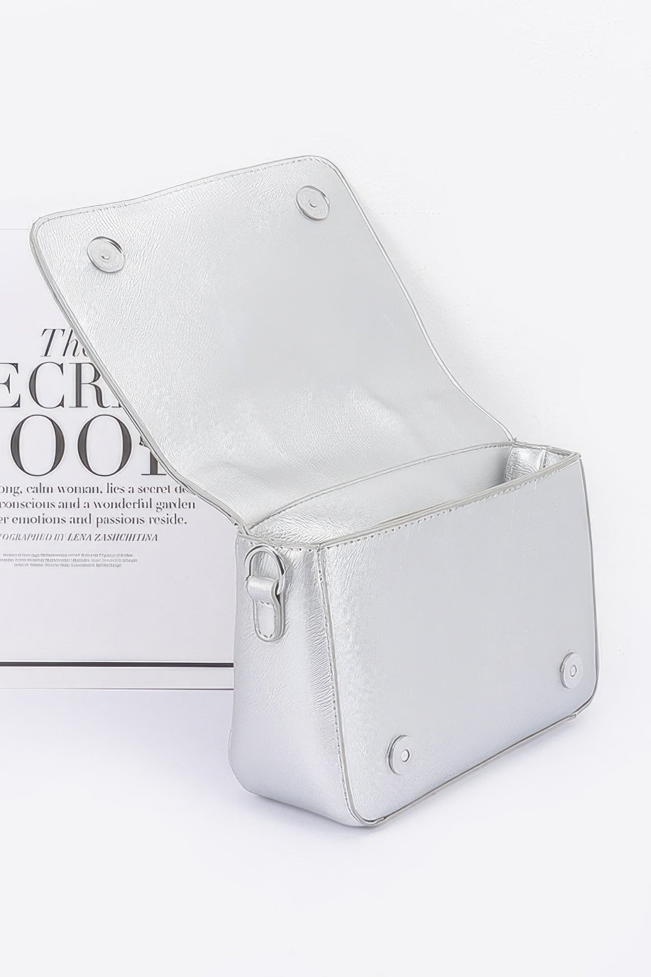 Faux Leather Metal Studded Jacket Clutch - JUST - JEN BOUTIQUE