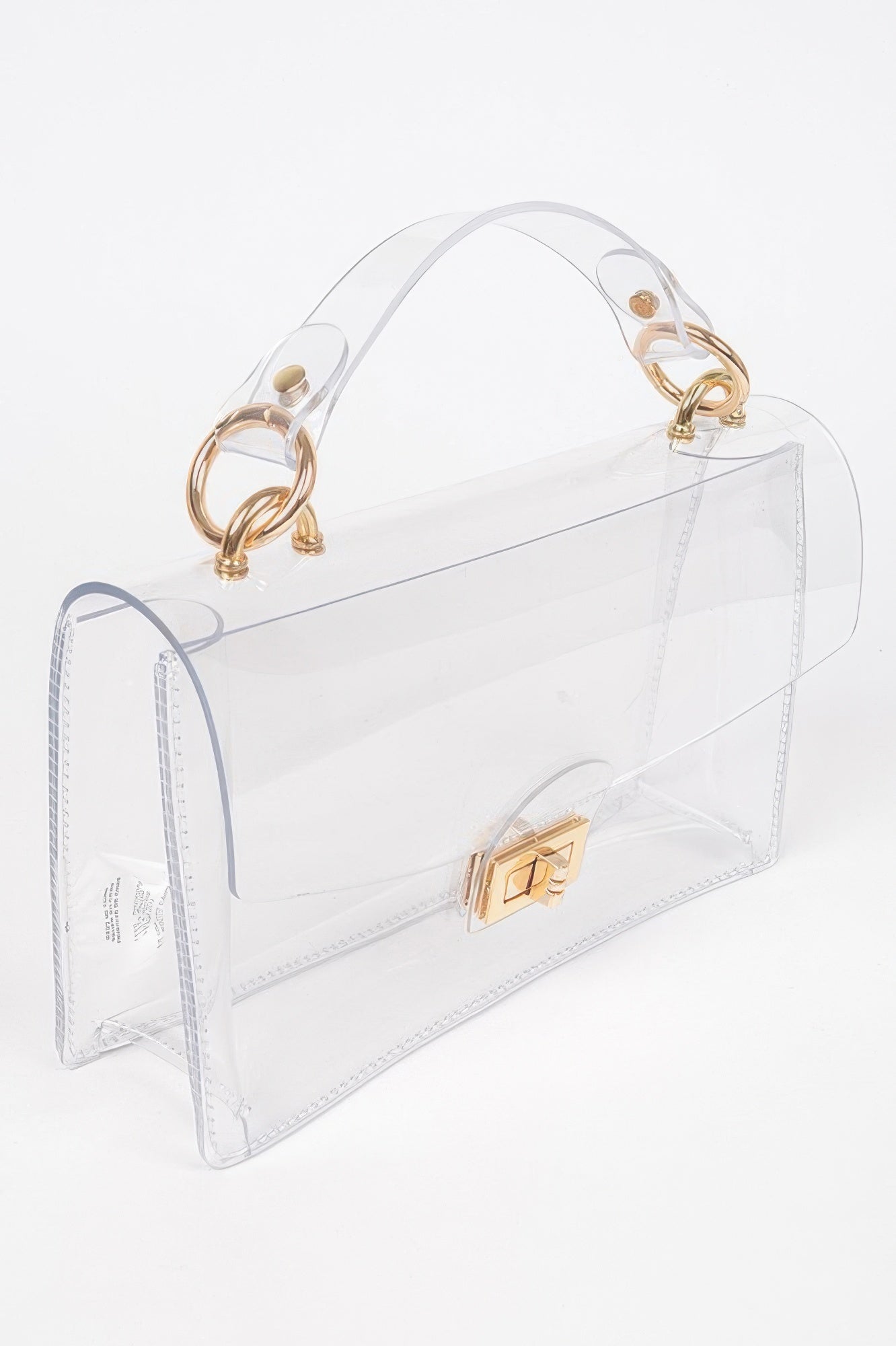 Transparent Metal Studded Flap Bag - JUST - JEN BOUTIQUE