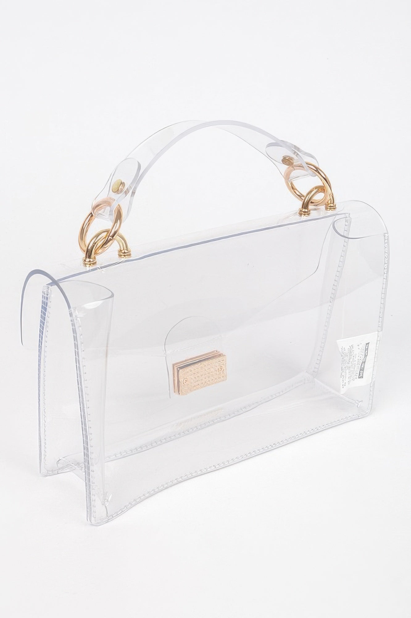 Transparent Metal Studded Flap Bag - JUST - JEN BOUTIQUE