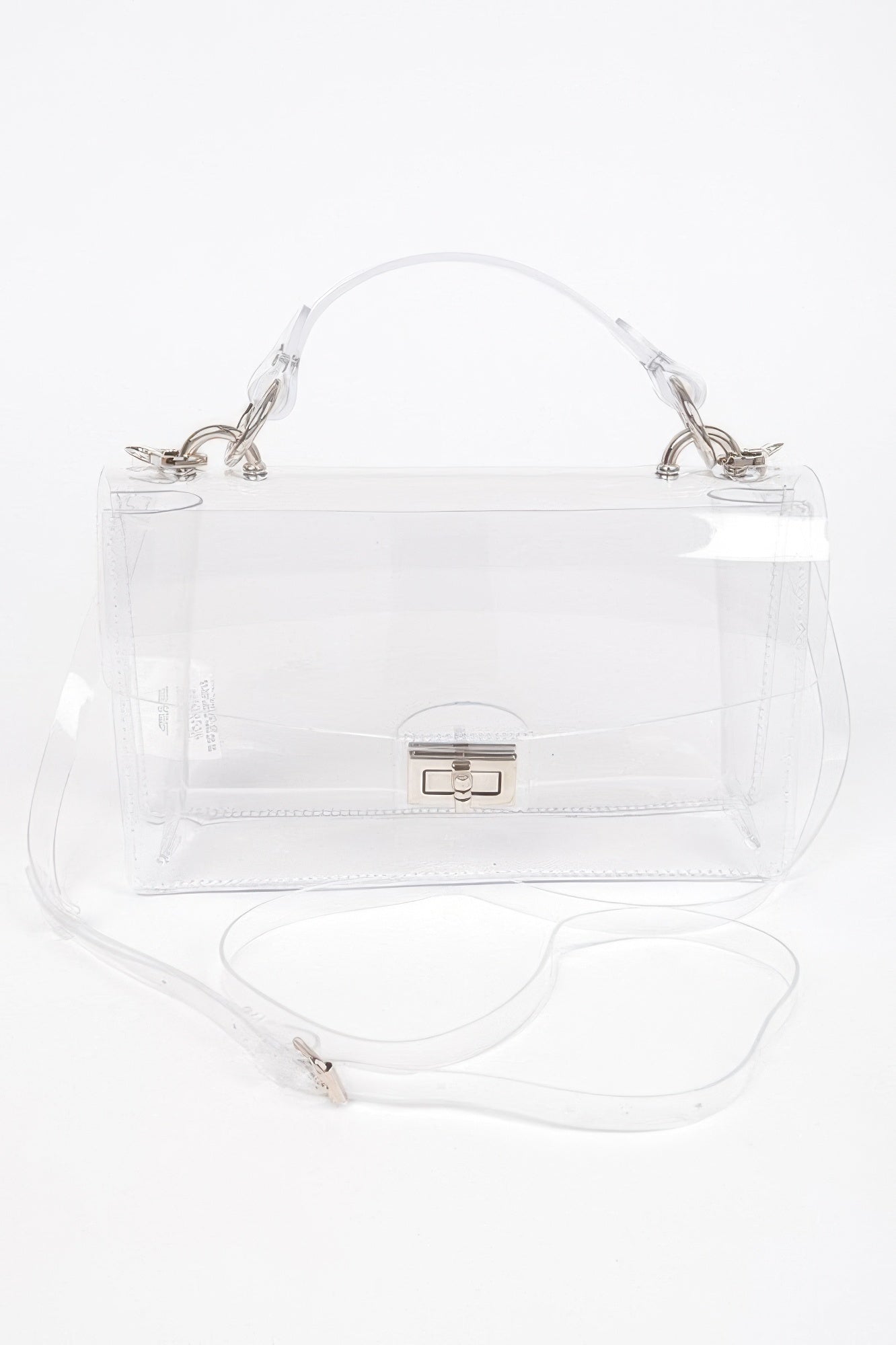 Transparent Metal Studded Flap Bag - JUST - JEN BOUTIQUE