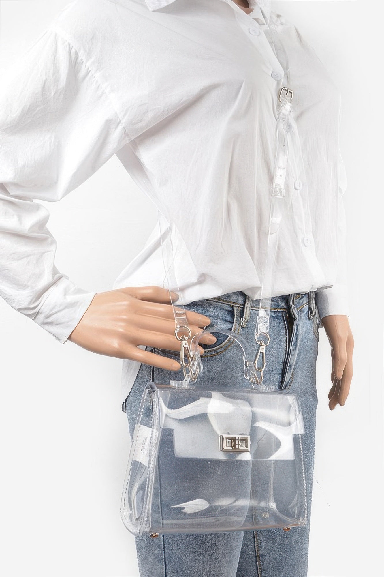 Transparent Single Handle Clutch - JUST - JEN BOUTIQUE