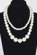 Multi Size Faux Pearl Double Layered Necklace - JUST - JEN BOUTIQUE