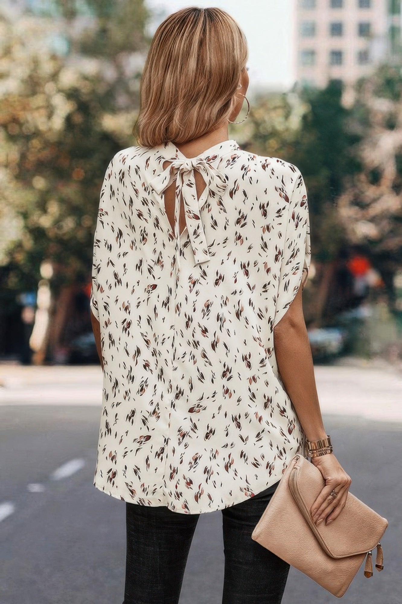Leopard Open Back Knot Drop Top - JUST - JEN BOUTIQUE