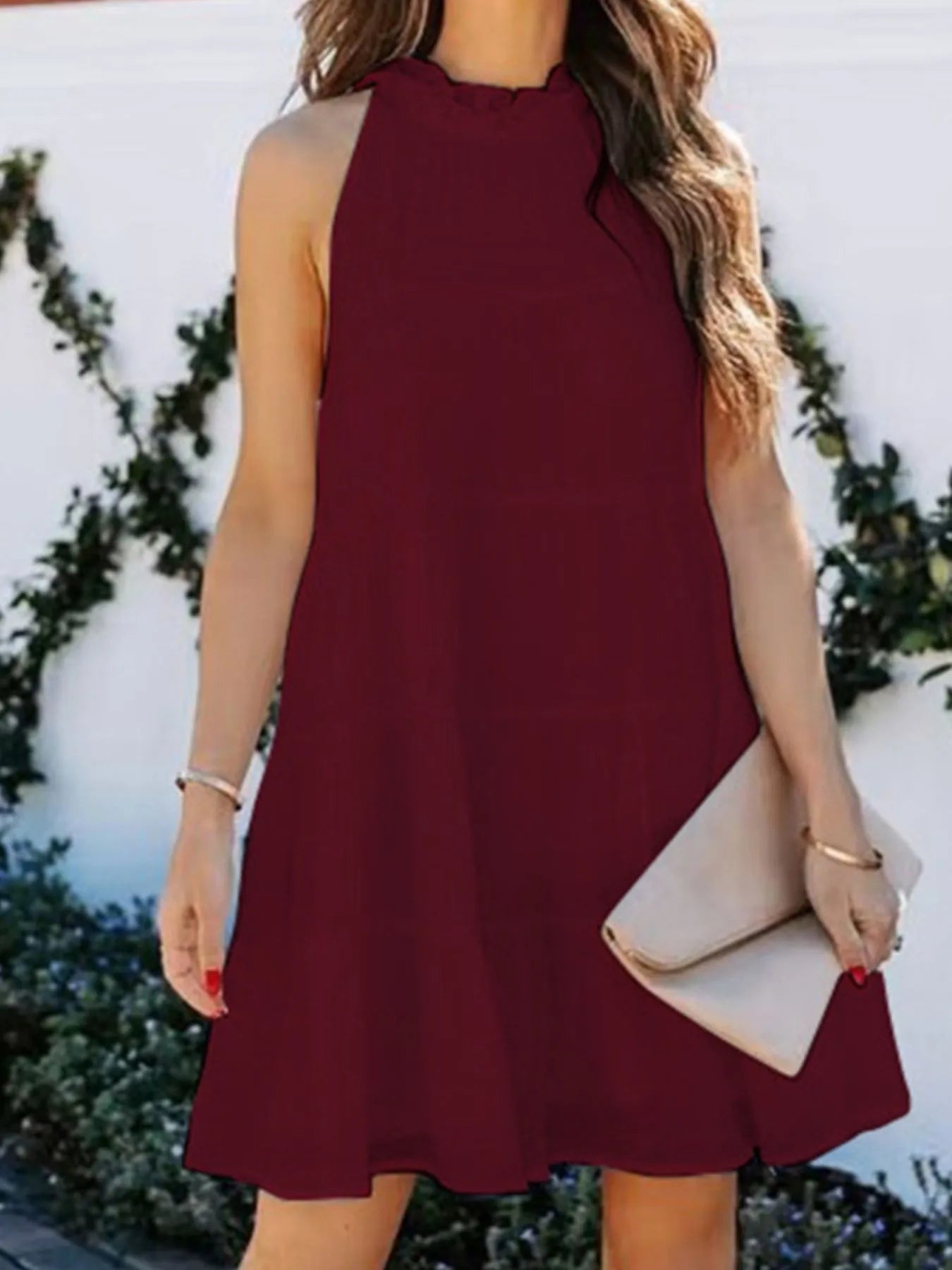 Tiered Sleeveless Tie Back Mini Dress - JUST - JEN BOUTIQUE