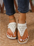 Cutout Toe Post PVC Sandals - JUST - JEN BOUTIQUE