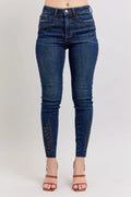 Judy Blue Full Size Embroidered High Rise Skinny Jeans Plus Size - JUST - JEN BOUTIQUE