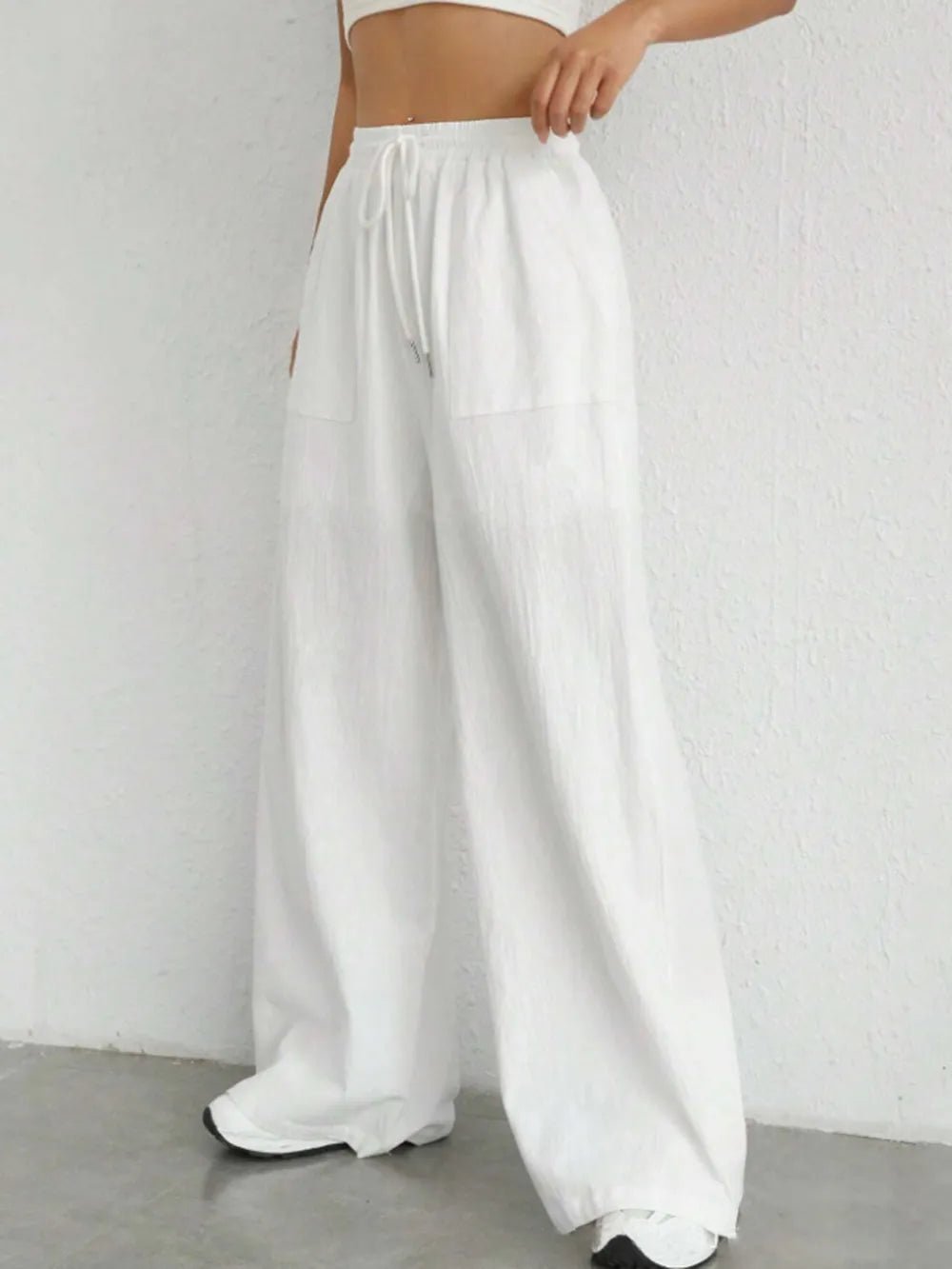 Drawstring Wide Leg Pants - JUST - JEN BOUTIQUE