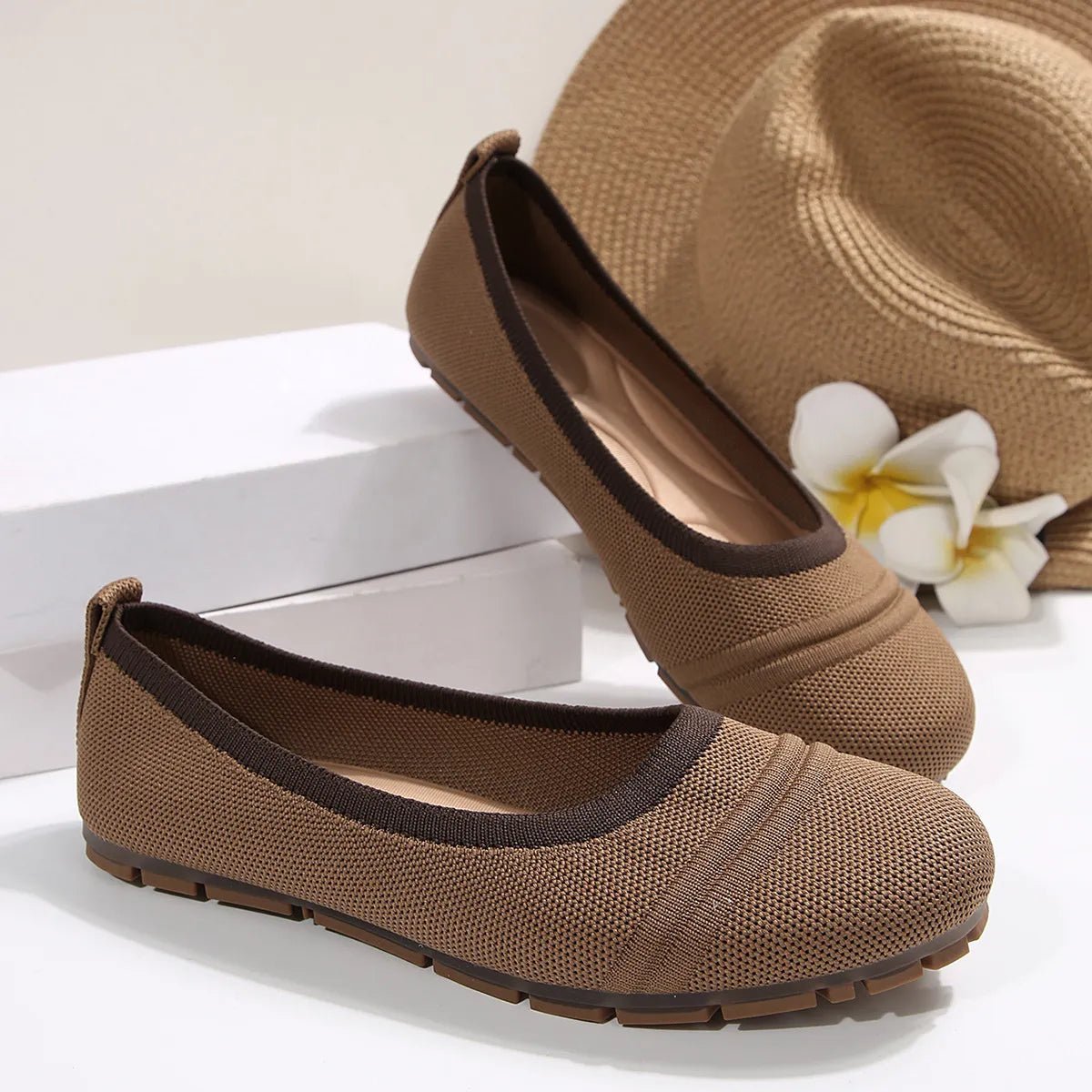Mesh Round Toe Flat Slip - Ons - JUST - JEN BOUTIQUE