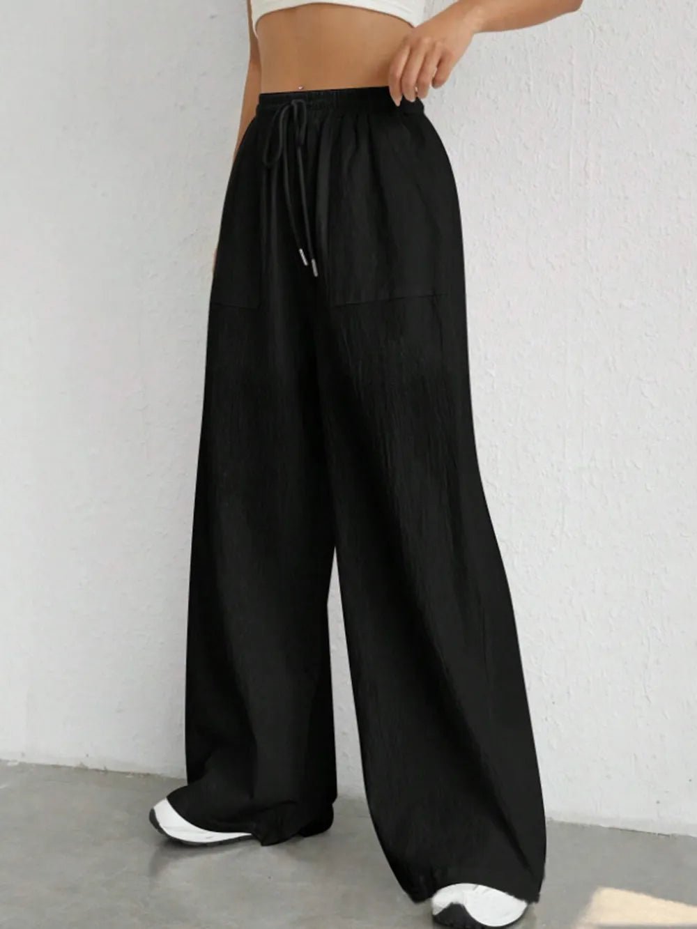 Drawstring Wide Leg Pants - JUST - JEN BOUTIQUE
