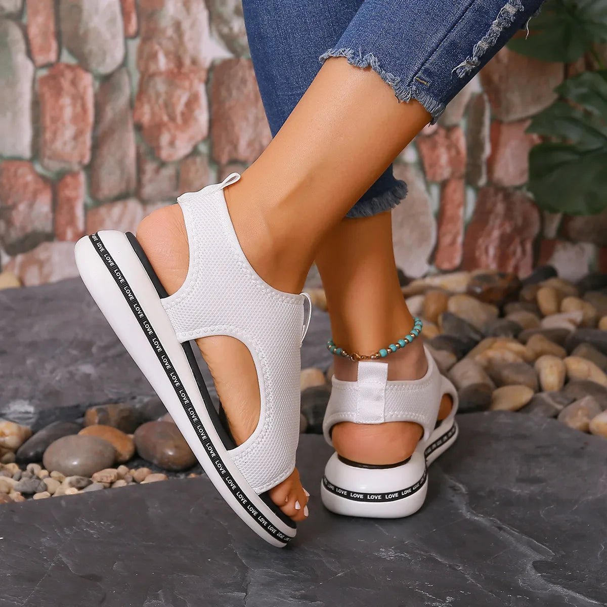 Mesh Open Toe Platform Sandals - JUST - JEN BOUTIQUE