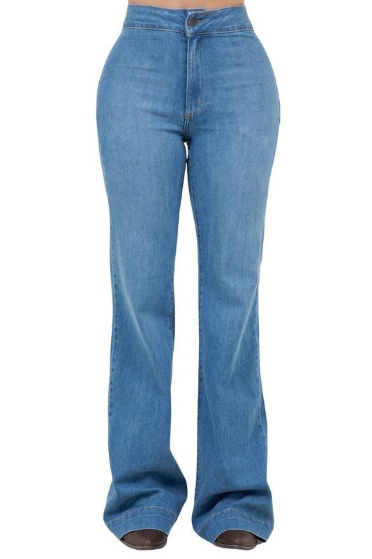 Harley Wide Leg Med Blue - Inseam 34 - JUST - JEN BOUTIQUE