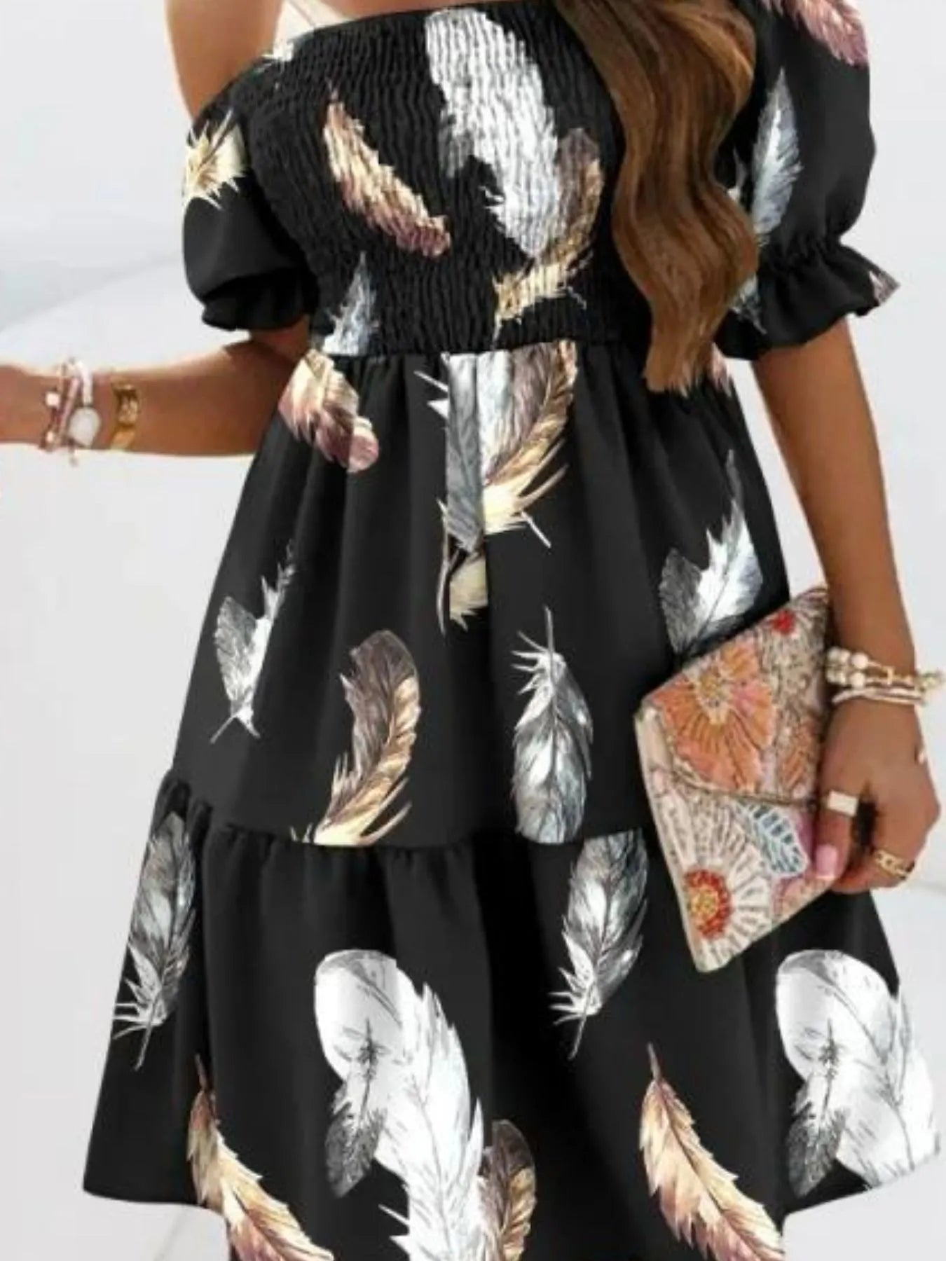 Off Shoulder Smocked Summer Dress - JUST - JEN BOUTIQUE