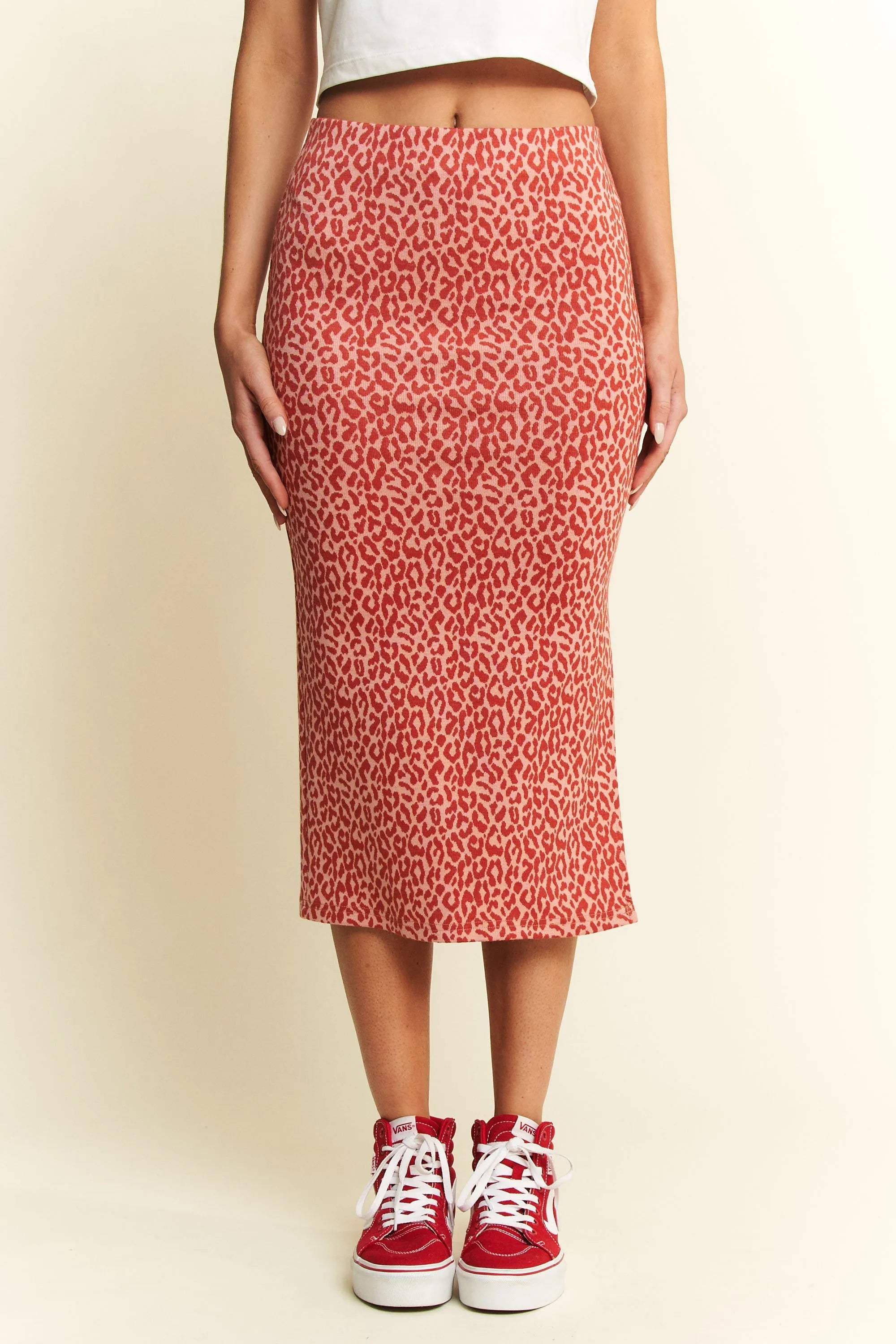 Jade By Jane Full Size Animal Print High Waist Thigh Slit Midi Skirt Plus Size - JUST - JEN BOUTIQUE