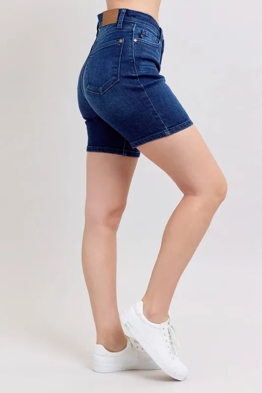Judy Blue High Waist V - Front Bermuda - JUST - JEN BOUTIQUE
