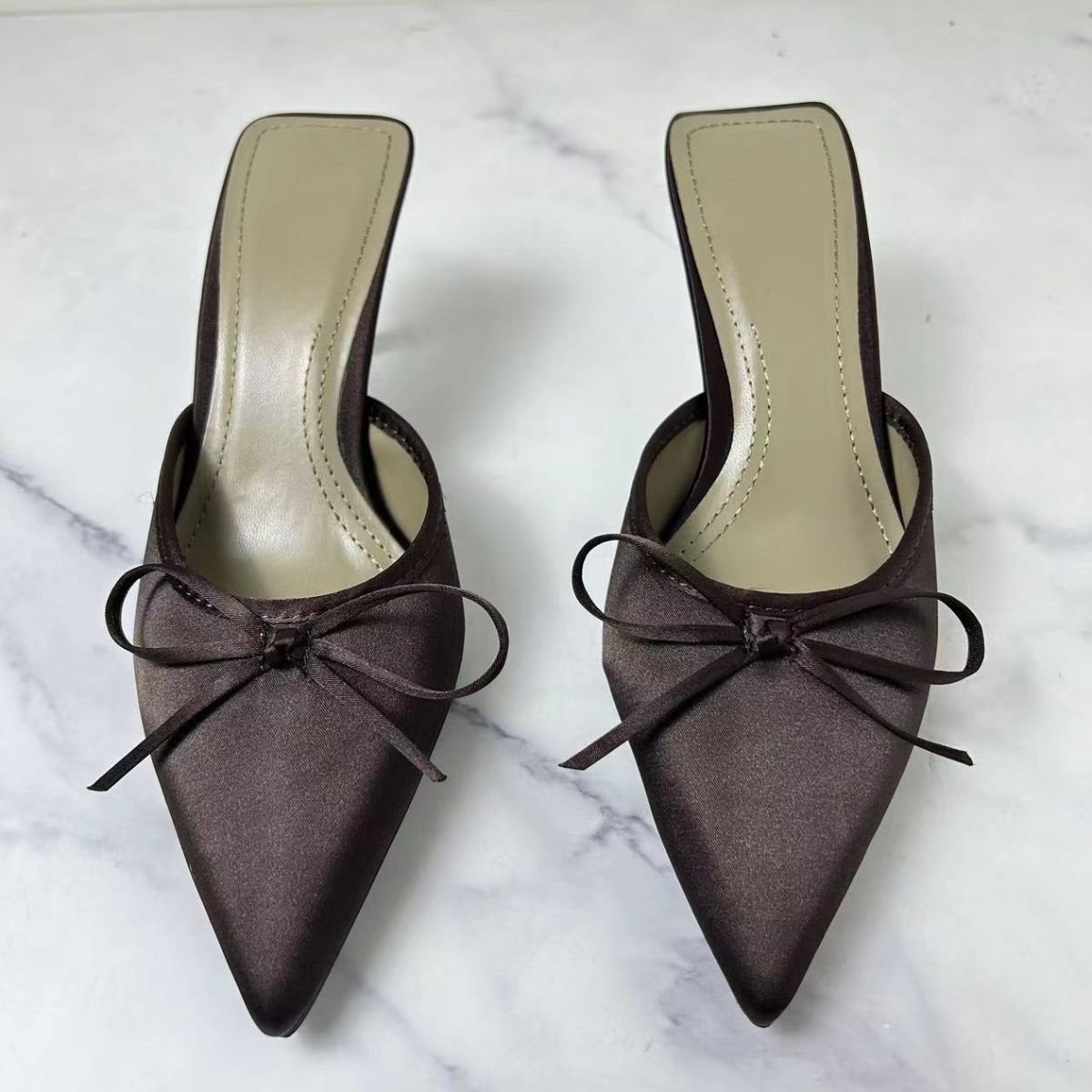 Satin Pointed Toe Pumps - JUST - JEN BOUTIQUE