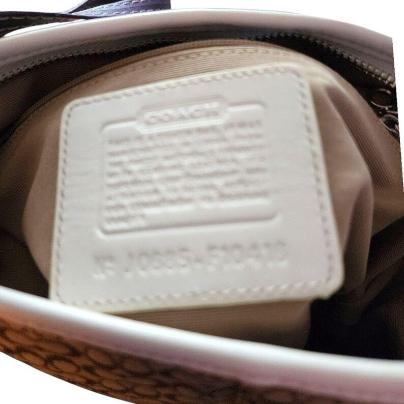 Coach Signature F10416 Brown and Cream Convertible Crossbody Shoulder 2006 Bag - JUST - JEN BOUTIQUE