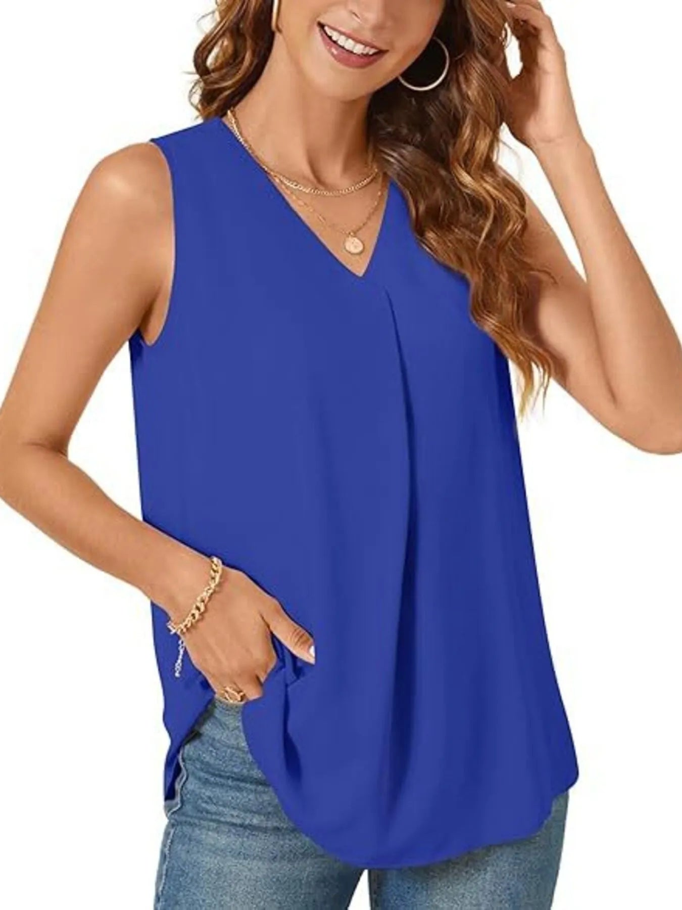 Full Size V - Neck Sleeveless Tank Top Plus Size - JUST - JEN BOUTIQUE