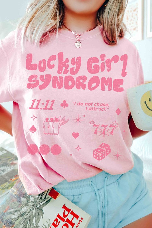 PLUS SIZE - LUCKY GIRL SYNDROME Graphic T-Shirt