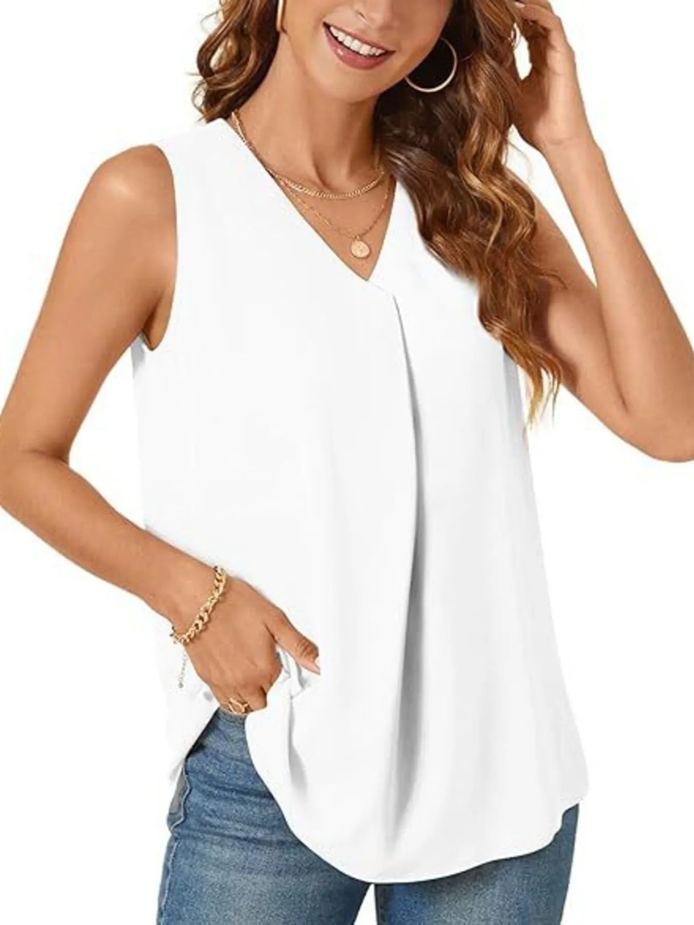 Full Size V - Neck Sleeveless Tank Top Plus Size - JUST - JEN BOUTIQUE
