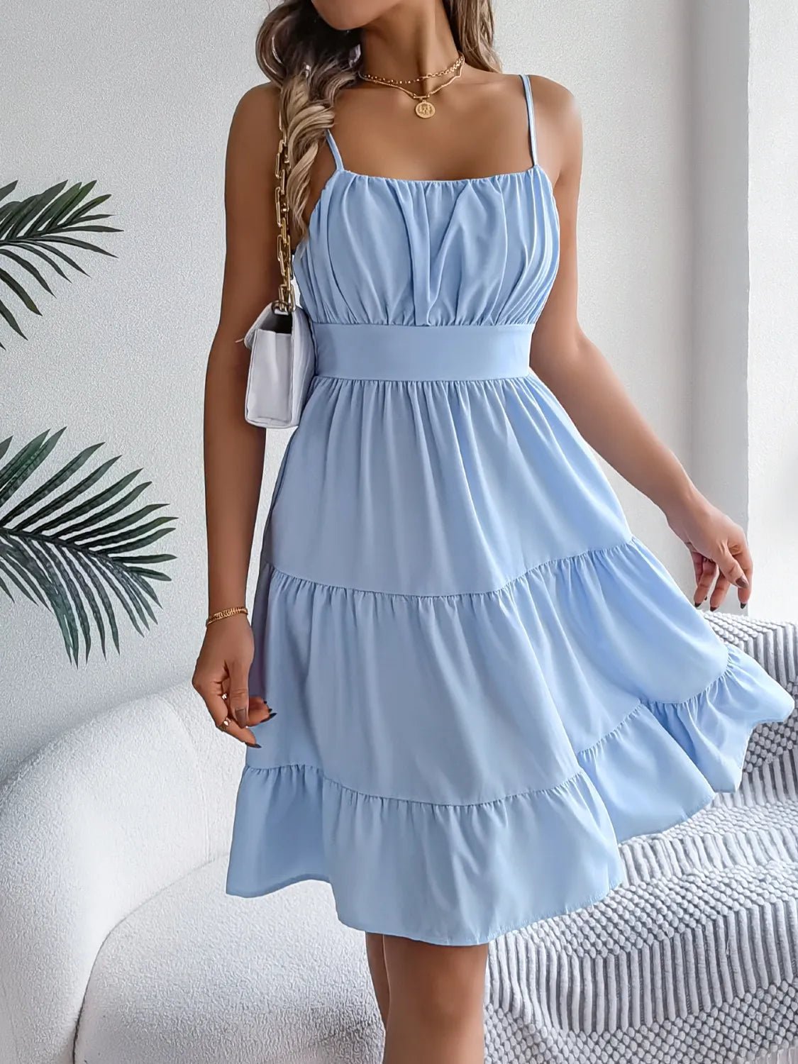 Smocked Back Tiered Cami Dress - JUST - JEN BOUTIQUE