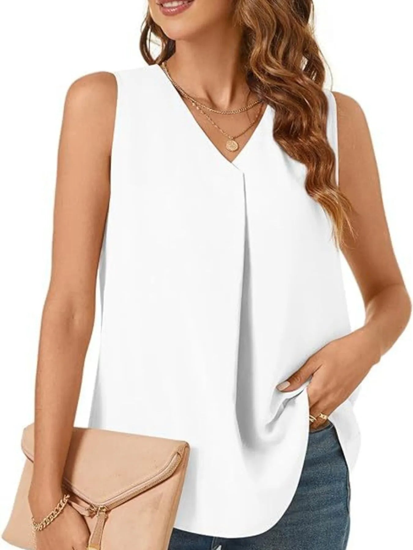 Full Size V - Neck Sleeveless Tank Top Plus Size - JUST - JEN BOUTIQUE