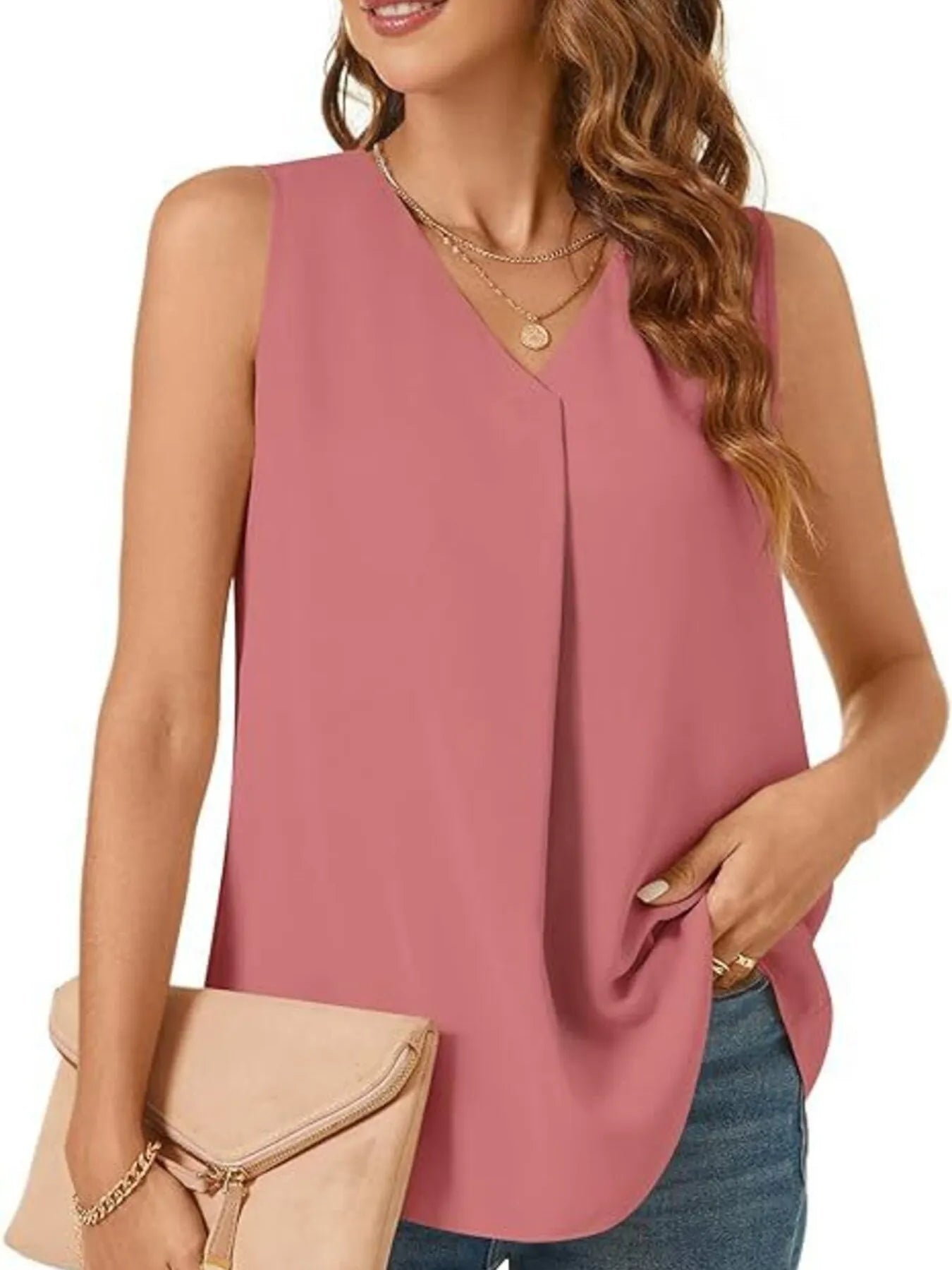 Full Size V - Neck Sleeveless Tank Top Plus Size - JUST - JEN BOUTIQUE