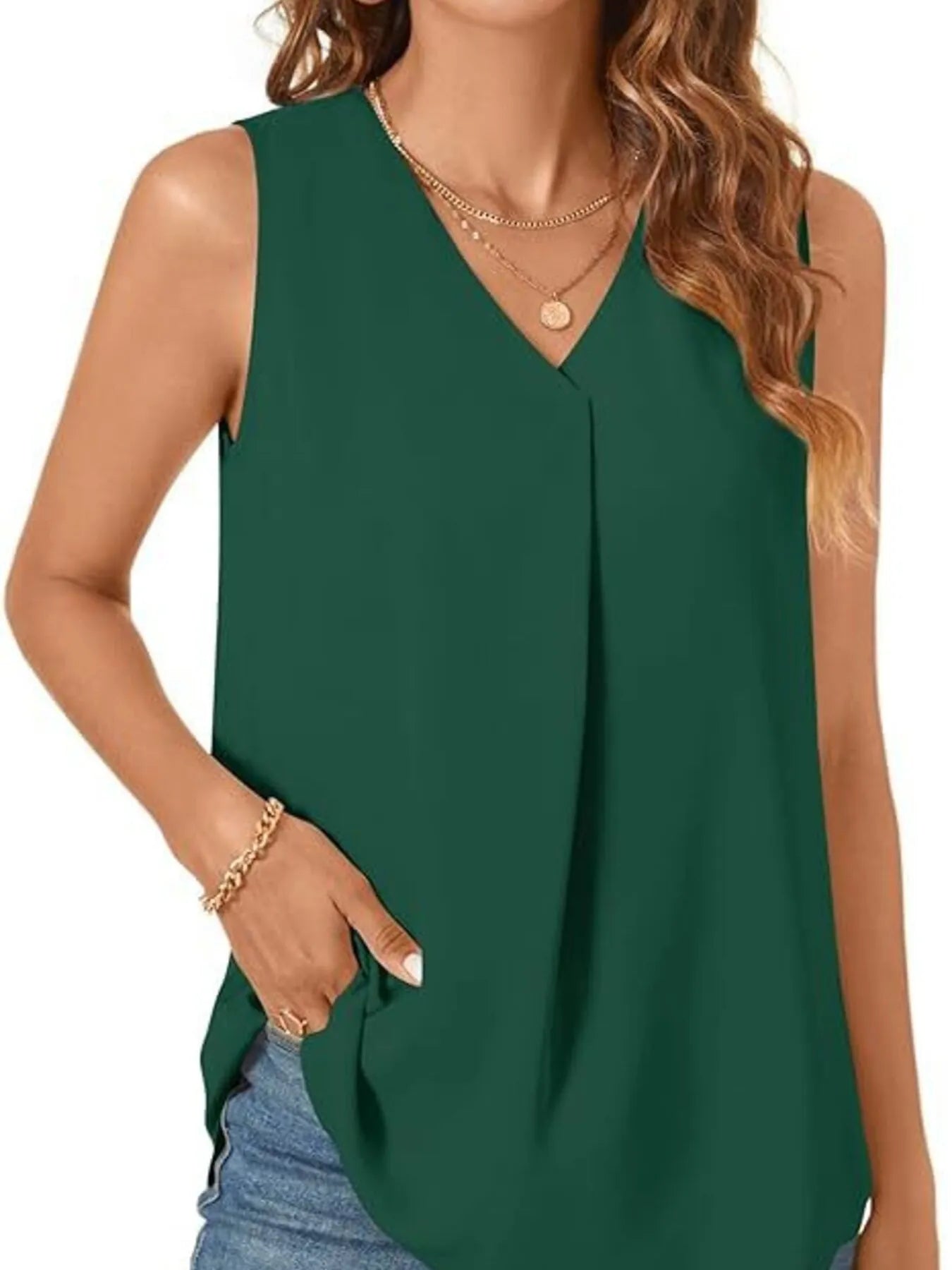 Full Size V - Neck Sleeveless Tank Top Plus Size - JUST - JEN BOUTIQUE