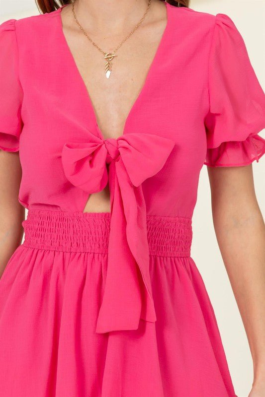 Days Like This Tie - Front Mini Dress - JUST - JEN BOUTIQUE