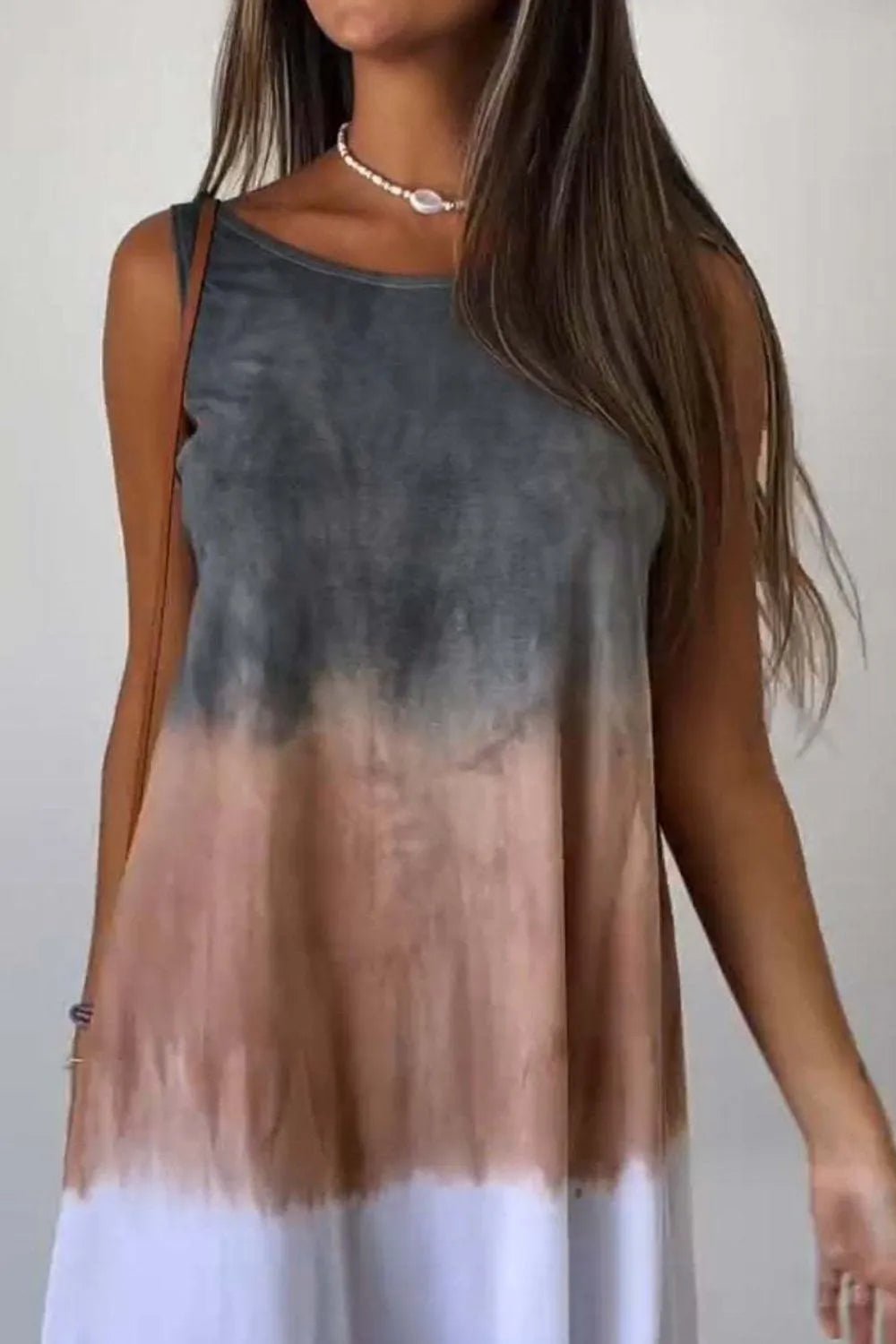 Full Size Tie - Dye Sleeveless Mini Tank Dress Plus Size - JUST - JEN BOUTIQUE