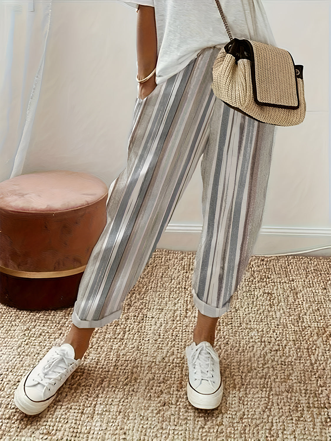 Striped Pants with Pockets