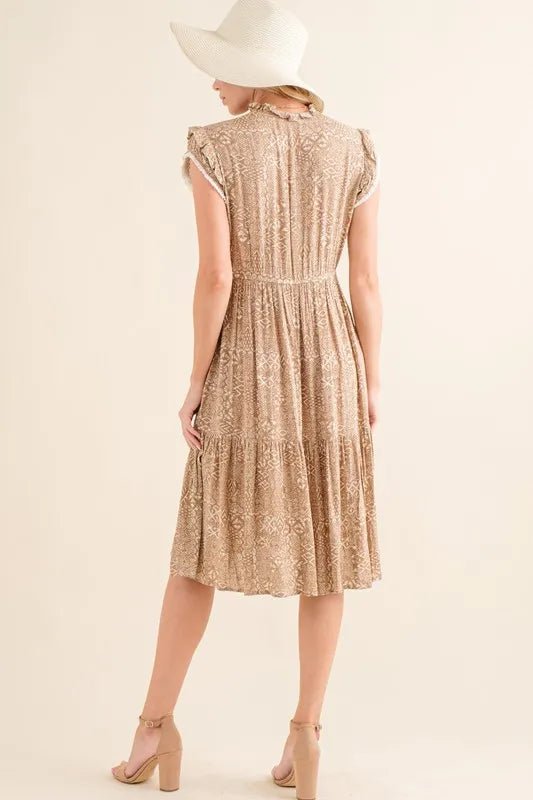 And The Why Boho Printed Tiered Maxi Dress - JUST - JEN BOUTIQUE