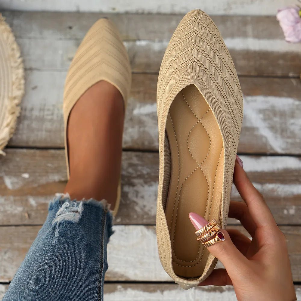 Mesh Point Toe Solid Color Slip - Ons - JUST - JEN BOUTIQUE